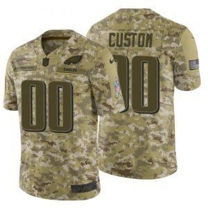 Customized Eagles Jersey Camo Eagles Jersey, 2018 Salute to Service Limited Camo Jersey – Replica