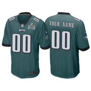 Customized Eagles Jersey Men’s Green Eagles Jersey, Super Bowl LII Bound Game Jersey – Replica