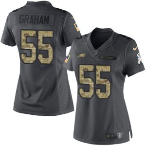 Women's Philadelphia Eagles #55 Brandon Graham Black Anthracite 2016 Salute To Service Stitched NFL Nike Limited Jersey - Replica