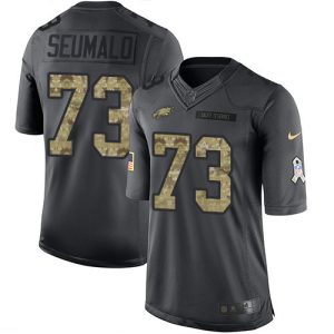 Men’s Philadelphia Eagles #73 Isaac Seumalo Black Anthracite 2016 Salute To Service Stitched NFL Nike Limited Jersey – Replica