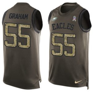 Men’s Philadelphia Eagles #55 Brandon Graham Green Salute to Service Hot Pressing Player Name & Number Nike NFL Tank Top Jersey – Replica