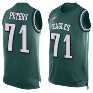 Men’s Philadelphia Eagles #71 Jason Peters Midnight Green Hot Pressing Player Name & Number Nike NFL Tank Top Jersey