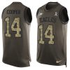Men’s Philadelphia Eagles #11 Carson Wentz Green Salute to Service Hot Pressing Player Name & Number Nike NFL Tank Top Jersey – Replica