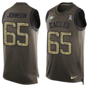 Lane Johnson Jersey Men’s Green Jersey, Salute to Service Hot Pressing Player Name & Number NFL Tank Top Jersey – Replica