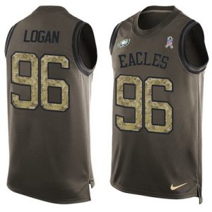 Men’s Philadelphia Eagles #96 Bennie Logan Green Salute to Service Hot Pressing Player Name & Number Nike NFL Tank Top Jersey