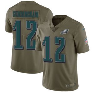 Nike Philadelphia Eagles #12 Randall Cunningham Olive Men’s Stitched NFL Limited 2017 Salute To Service Jersey – Replica