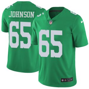 Lane Johnson Jersey Men’s Green Jersey, Stitched NFL Limited Rush Jersey – Replica