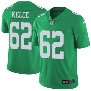 Nike Philadelphia Eagles #62 Jason Kelce Green Men’s Stitched NFL Limited Rush Jersey – Replica