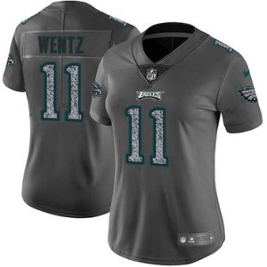 Women's Nike Philadelphia Eagles #11 Carson Wentz Gray Static Stitched NFL Untouchable Limited Jersey - Replica