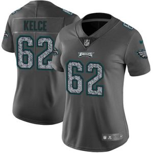 Women’s Nike Philadelphia Eagles #62 Jason Kelce Gray Static Stitched NFL Vapor Untouchable Limited Jersey