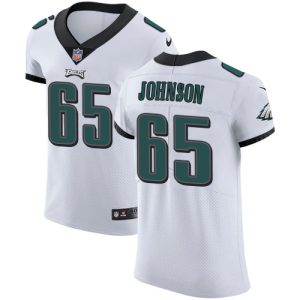 Men’s Nike Philadelphia Eagles #65 Lane Johnson White Stitched NFL Vapor Untouchable Elite Jersey