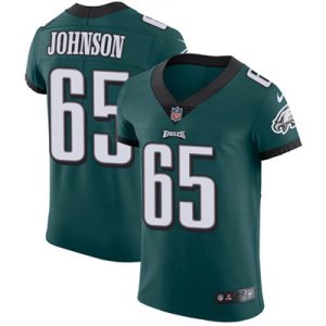 Men’s Nike Philadelphia Eagles #65 Lane Johnson Midnight Green Team Color Stitched NFL Vapor Untouchable Elite Jersey
