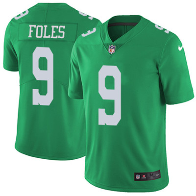 Youth Nike Philadelphia Eagles #9 Nick Foles Green Stitched NFL Limited Rush Jersey – Replica