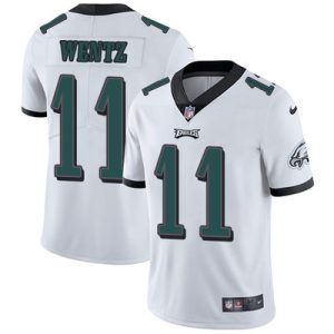 Youth Nike Philadelphia Eagles #11 Carson Wentz White Stitched NFL Untouchable Limited Jersey - Replica