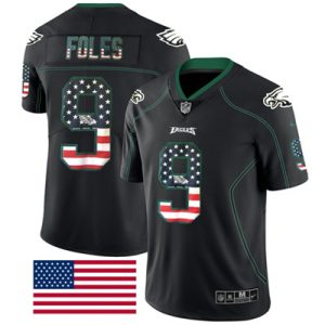 Nike Philadelphia Eagles #9 Nick Foles Black Men’s Stitched NFL Limited Rush USA Flag Jersey