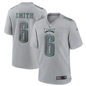 Men’s Philadelphia Eagles #6 DeVonta Smith Gray Atmosphere Fashion Stitched Game Jersey – Replica
