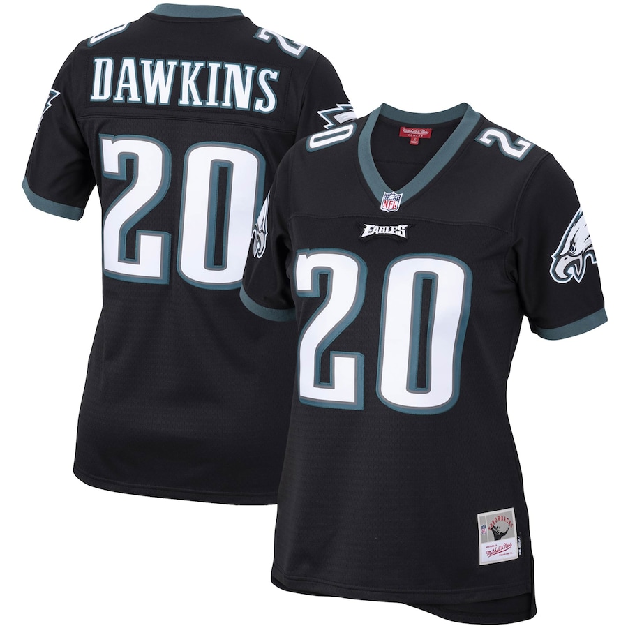 Men's Mitchell & Ness Brian Dawkins Midnight Green/Black Philadelphia Eagles  Big & Tall Split Legacy Retired Player Replica Jersey